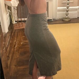Tibi Merino Wool Grey Midi Skirt